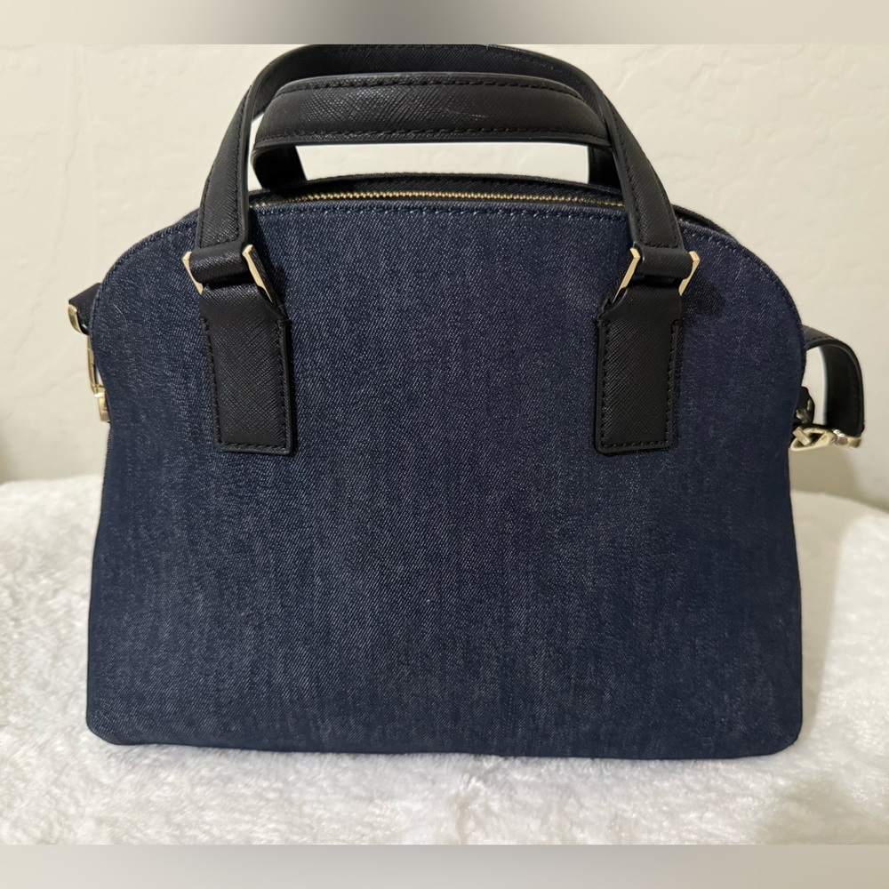 Kate Spade NWOT Embellished Cameron Street Lottie Denim Blue Pearls Orig $348 - Picture 6 of 14